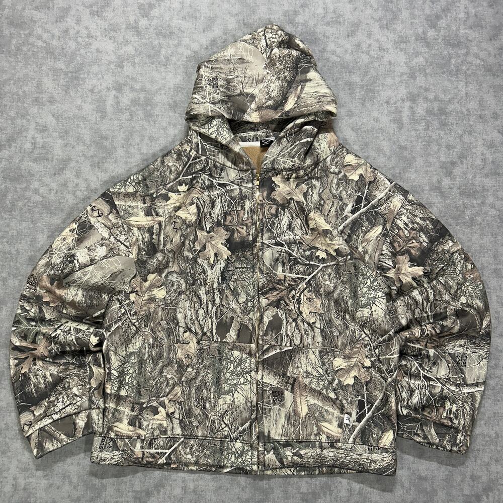 Akimbo Realtree Edge Camo Full Zip Hoodie Mens L Fleece Lined Outdoor